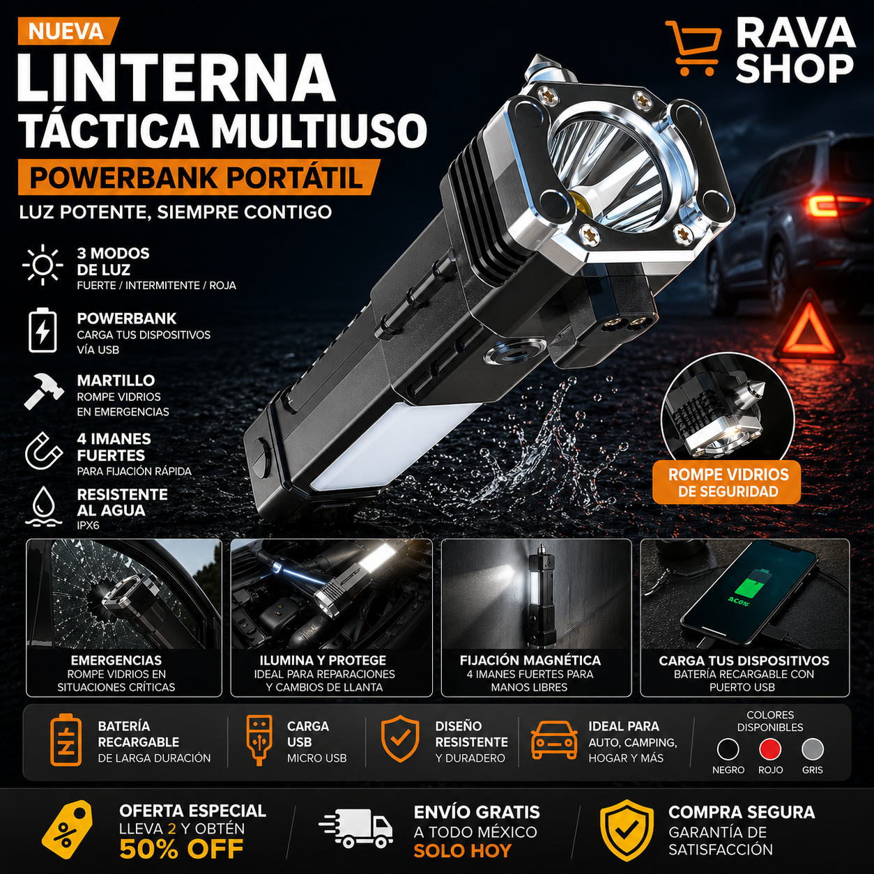 LANTERNA TACTIA MULTIUSO™ - 50% OFF 🔥