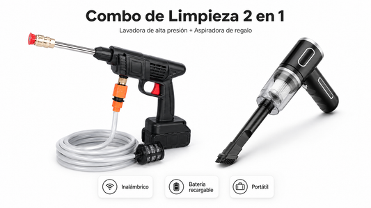 Kit Hidrolavadora 2 Baterías + Aspiradora Ciclónica — Limpieza Total 🧹